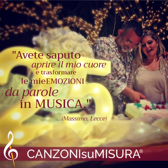 Canzone su misura regalo venticinquesimo anniversario matrimonio